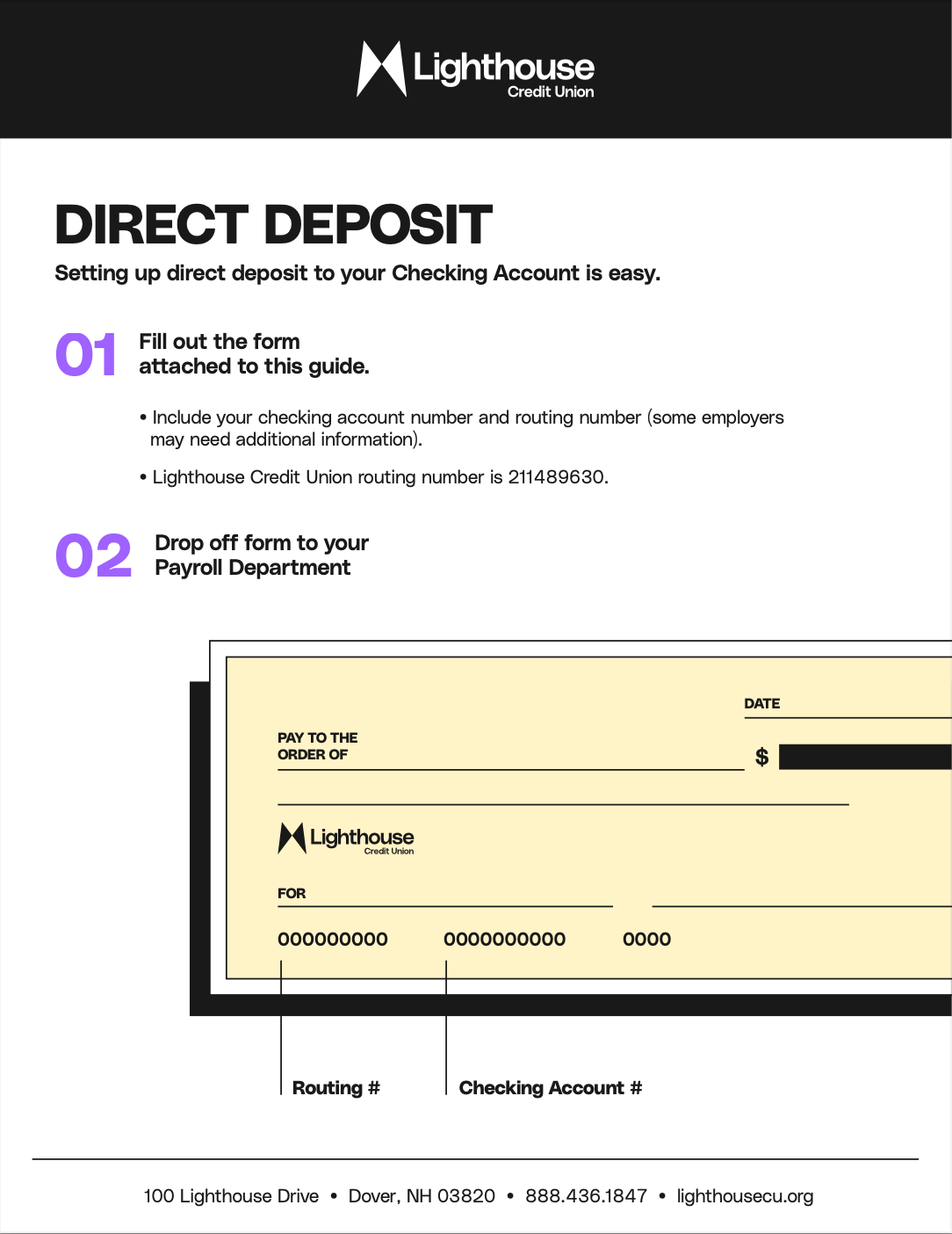Lighthouse Credit Union Direct Deposit Setup Guide