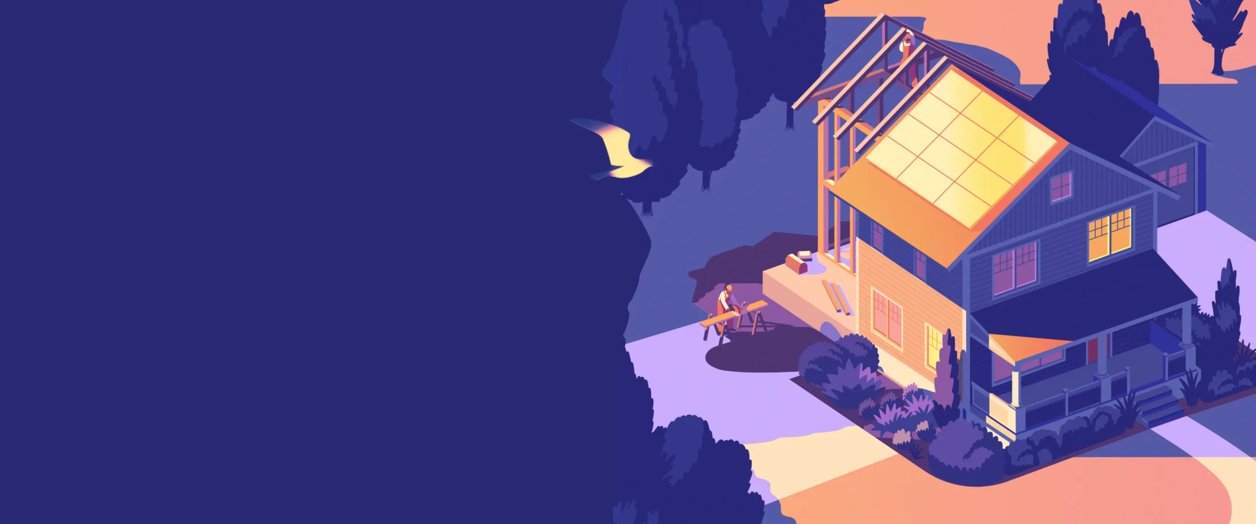 An animated image of a home renovation